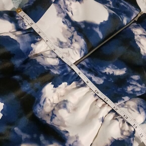 Kate Spade‎ Joss Fit & Flare Cocktail Dress in Blue Dusk Cloud Fabric, Size 6 - Picture 10 of 13